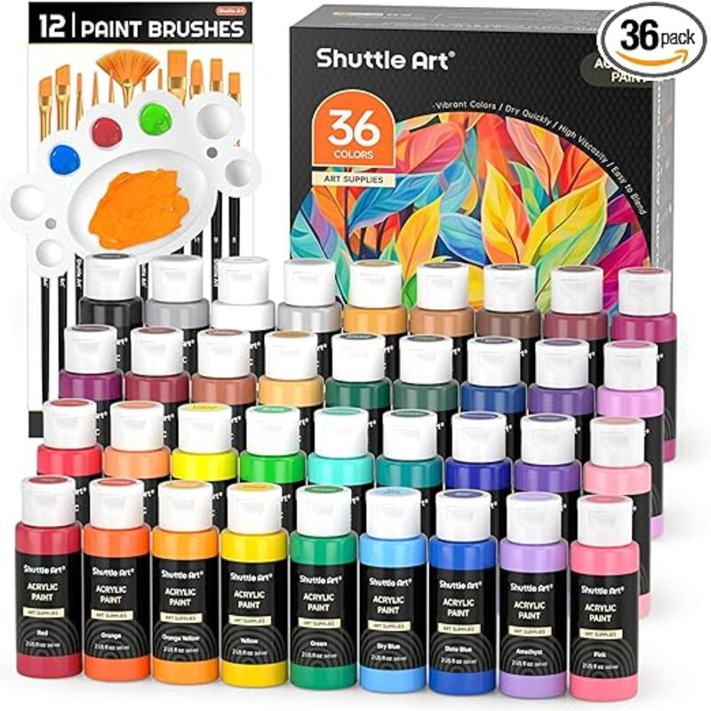 Shuttle Art Acrylic Paint, 36 Colors Acrylic Paint Set