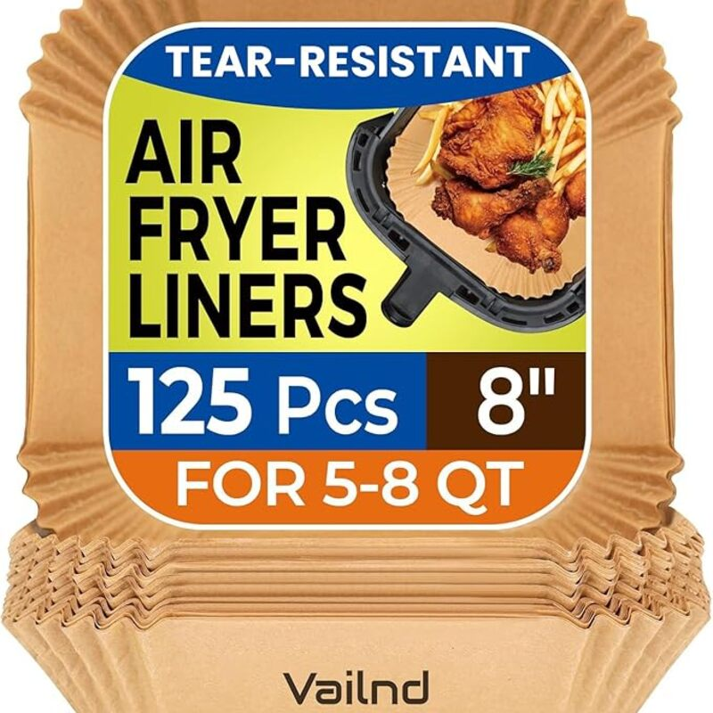 Air Fryer Paper Liners, 125Pcs Parchment Paper, Air Fryer