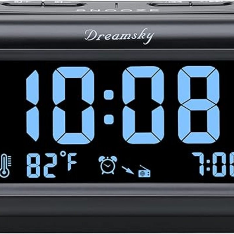 DreamSky Alarm Clock Radios for Bedrooms with Battery