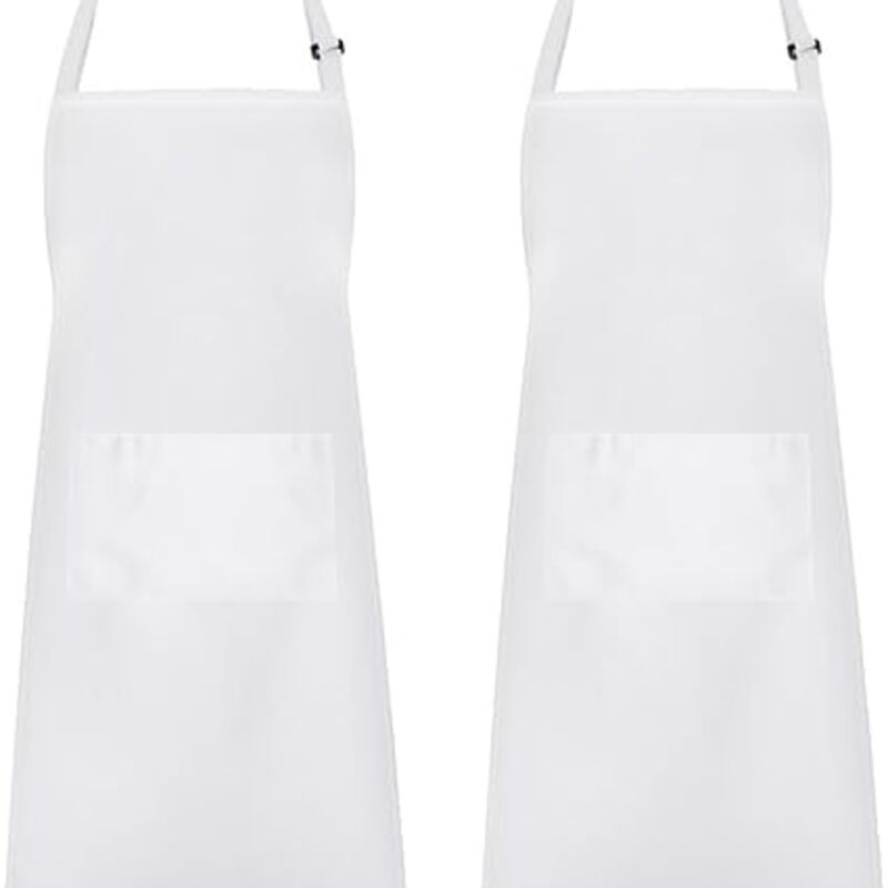 Syntus Adjustable Bib Apron with 2 Pockets Cooking Kitchen