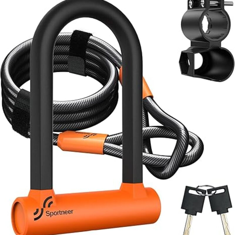 Sportneer Bike U Lock - Heavy Duty Anti Theft Bike Lock