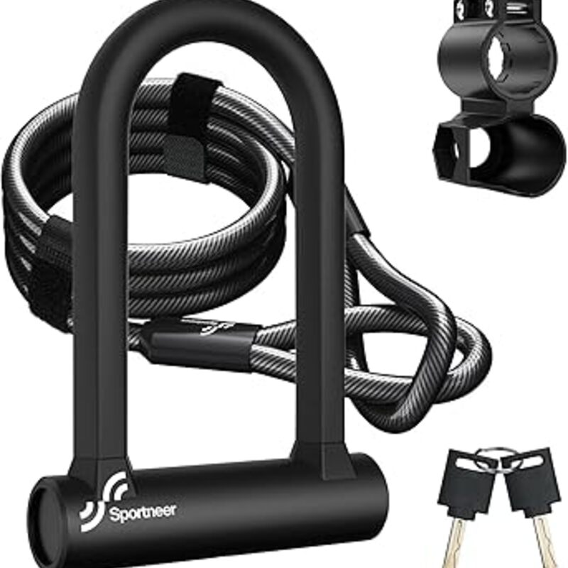 Sportneer Bike Lock: Heavy Duty Anti Theft Bike U Lock