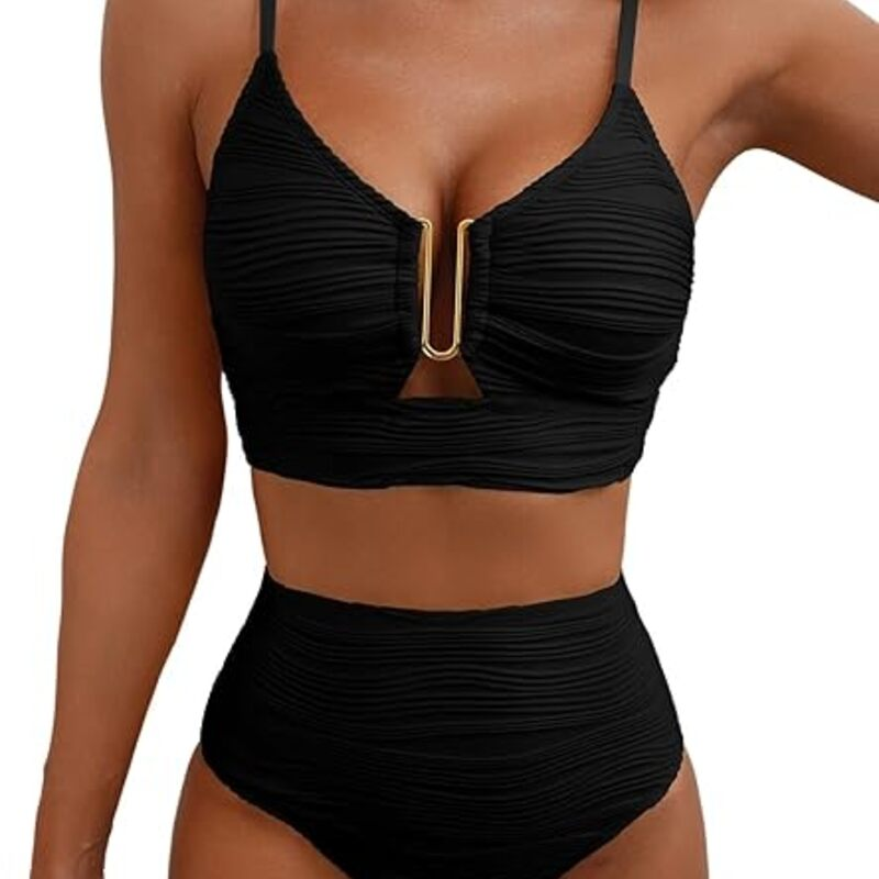 Herseas 2 Piece Bikini Set U-Wire Cutout Popular Swimsuit
