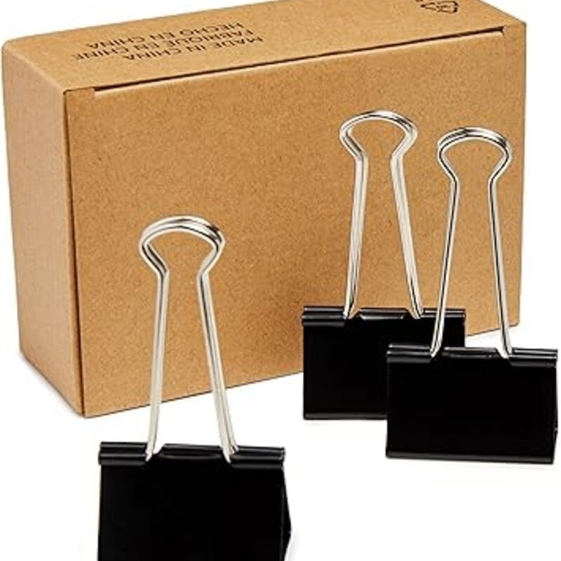 Amazon Basics Sturdy Binder Clips for Office Use, 48 Count