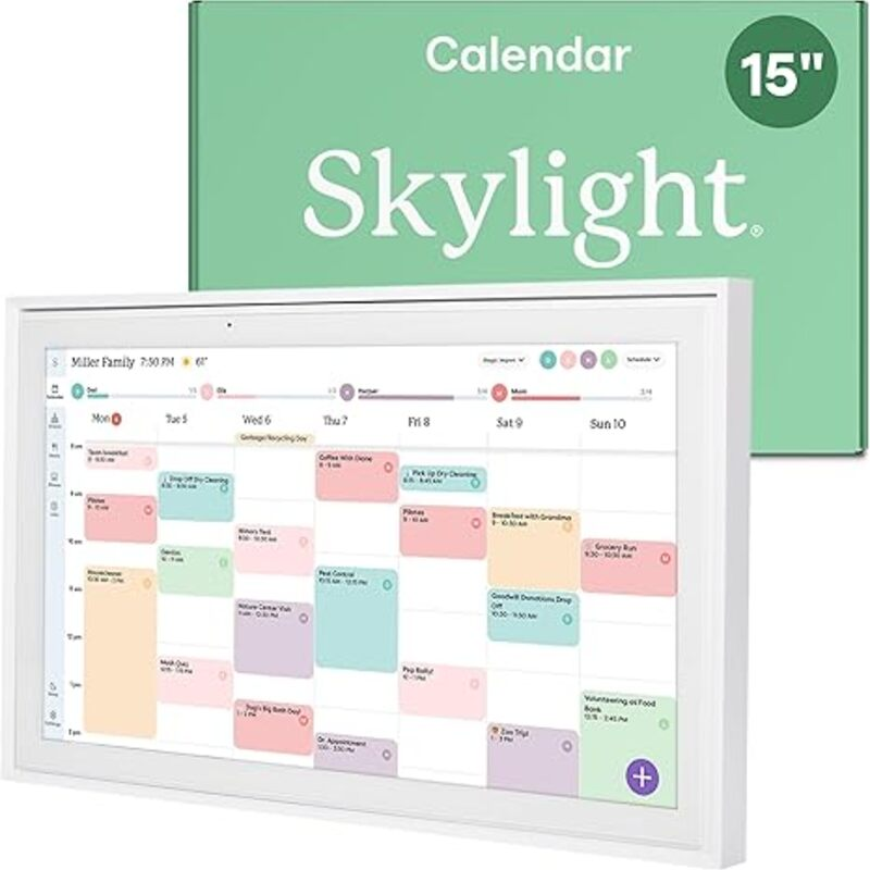 Skylight Calendar: 15-inch Wall Planner Digital Calendar &