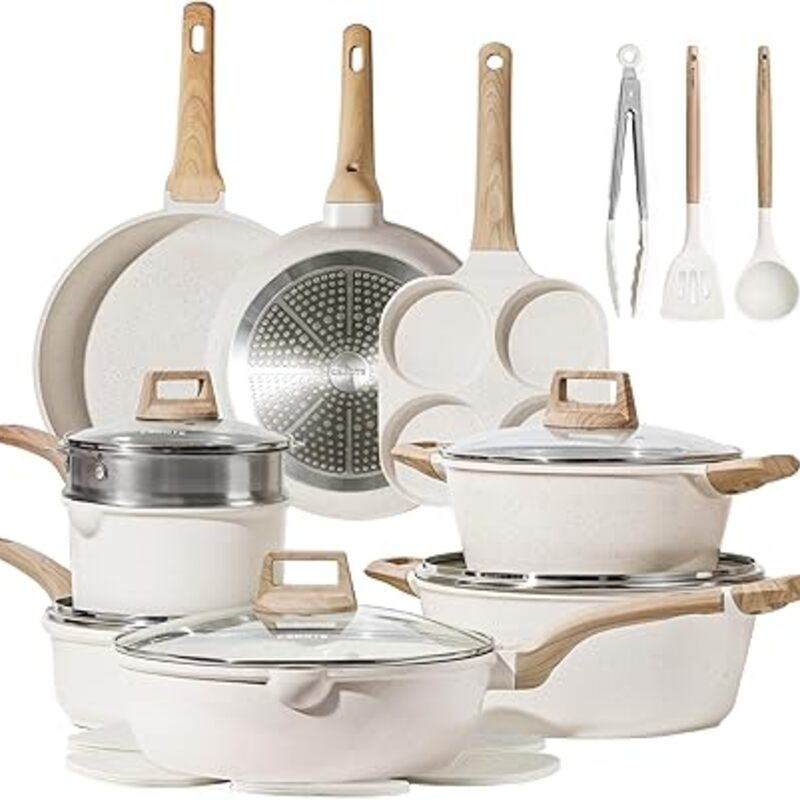CAROTE 21Pcs Pots and Pans Set, Nonstick Cookware Sets,