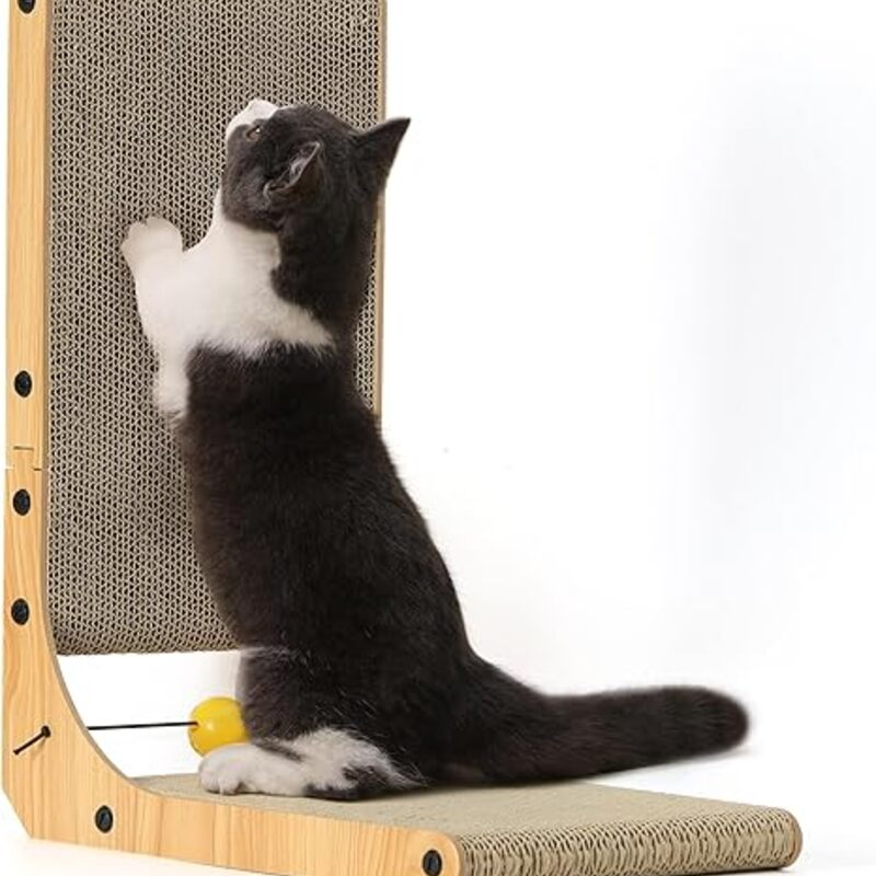 FUKUMARU Cat Scratcher, 18.9 Inch L Shape Cat Scratch Pad,