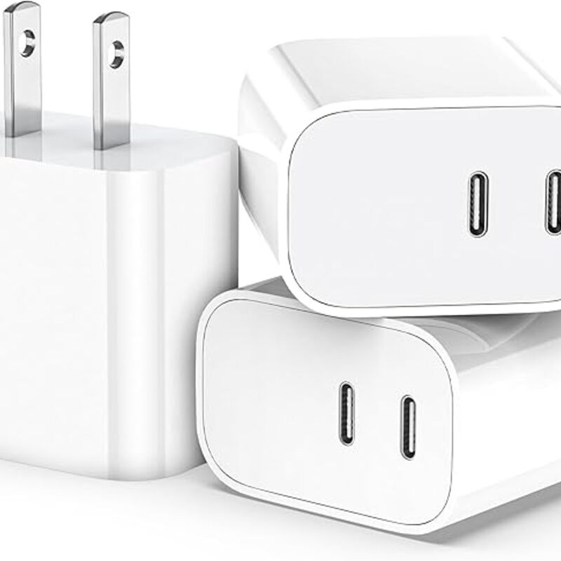 USB C Charger Block,3-Pack Dual Port USB C Fast Charging