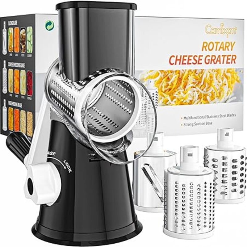 Cambom Rotary Cheese Grater Hand Crank Cheese Shredder