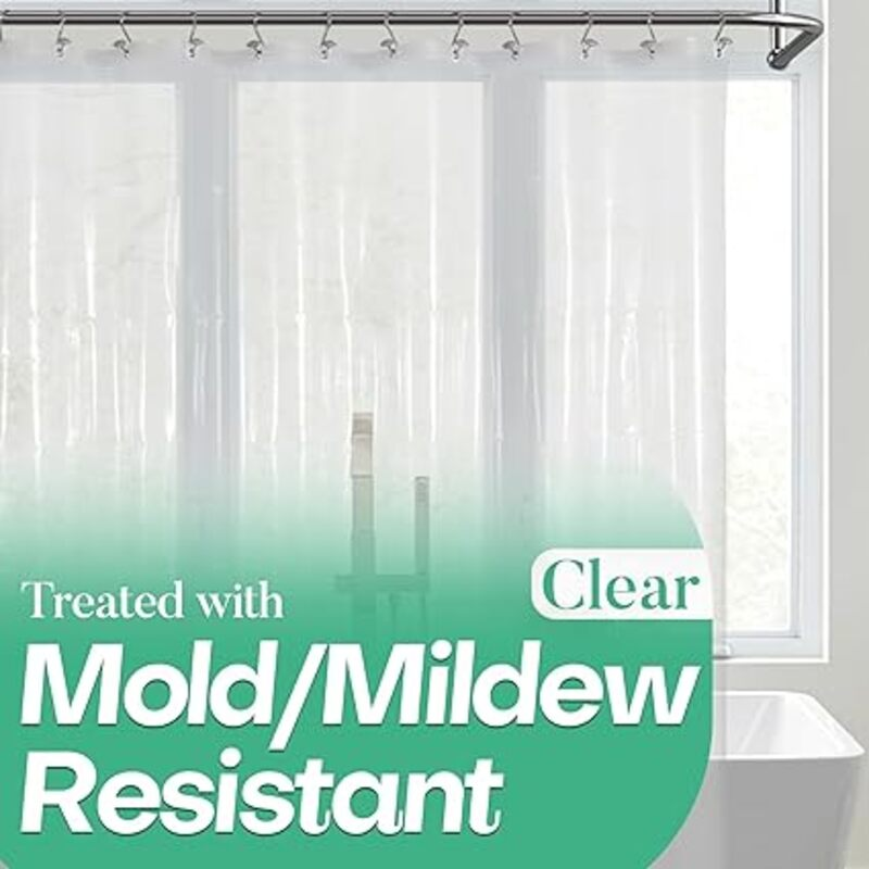 Mrs Awesome Clear Shower Curtain Liner with 3 Magnets, 72x72