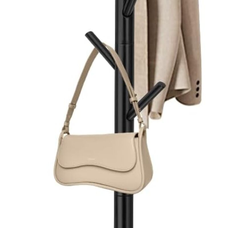 Coat Rack, Freestanding Coat Rack with 8 Hooks and 3