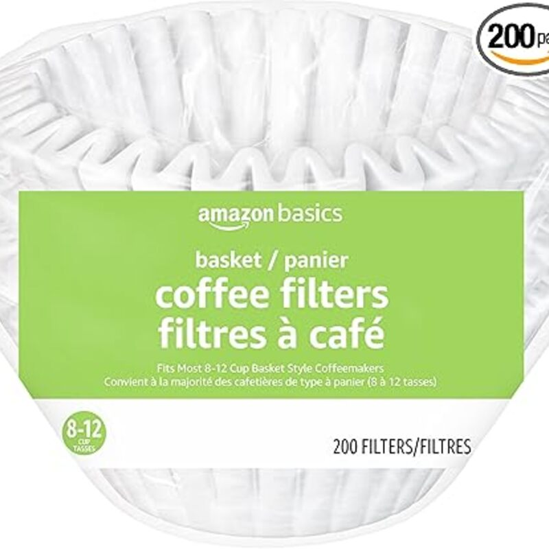 Amazon Basics Basket Coffee Filters for 8-12 Cup Coffee
