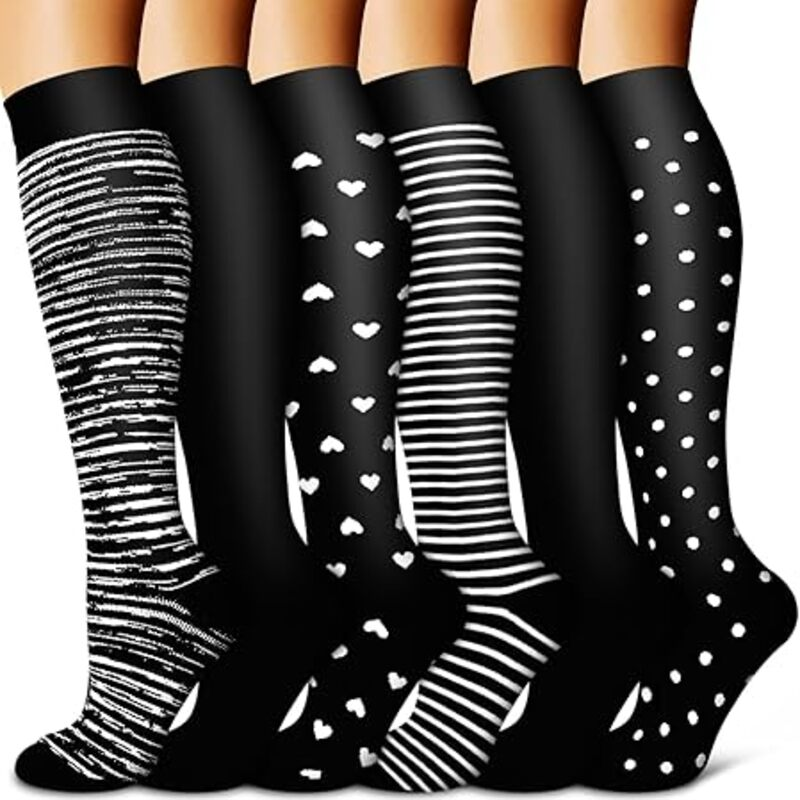 BLUEENJOY Copper Compression Socks for Women & Men (6 pairs)
