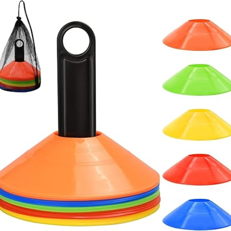 25/50/100pcs Disc Cones, Agility Soccer Cones with Carry Bag