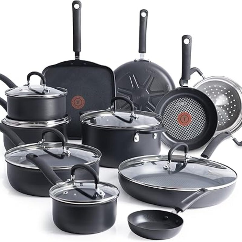 T-Fal Ultimate Hard Anodized Nonstick Cookware Set 17 Piece,