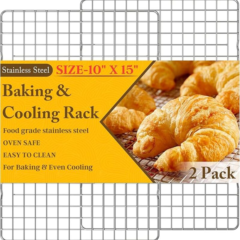2PCS Cooling Racks for Cooking and Baking - 10" x 15"Heavy