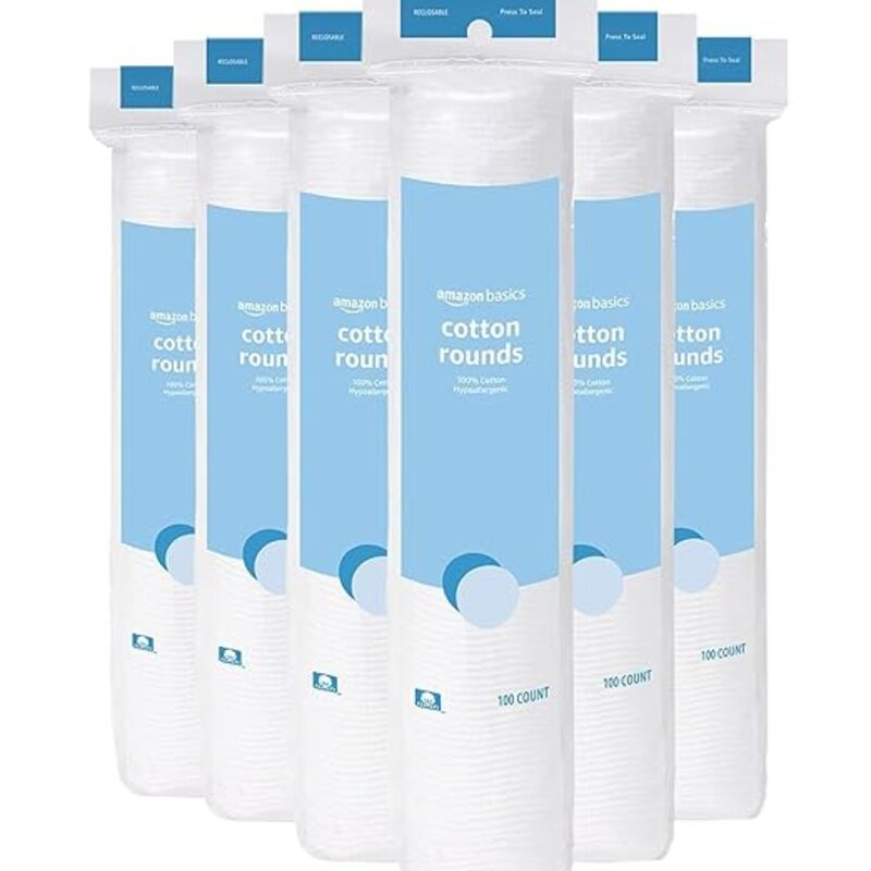 Amazon Basics Hypoallergenic 100% Cotton Rounds for Makeup