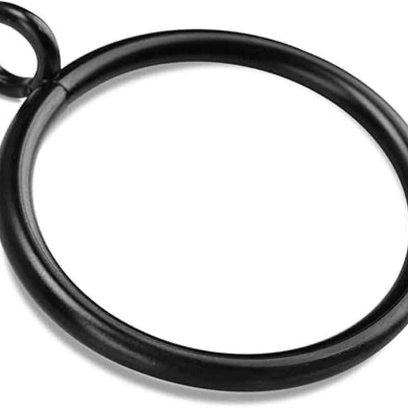 40 PCS Black Curtain Rings with Eyelet Apply for Up to 1.0