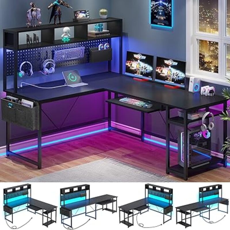 SEDETA L Shaped Gaming Desk, Reversible Computer Desk