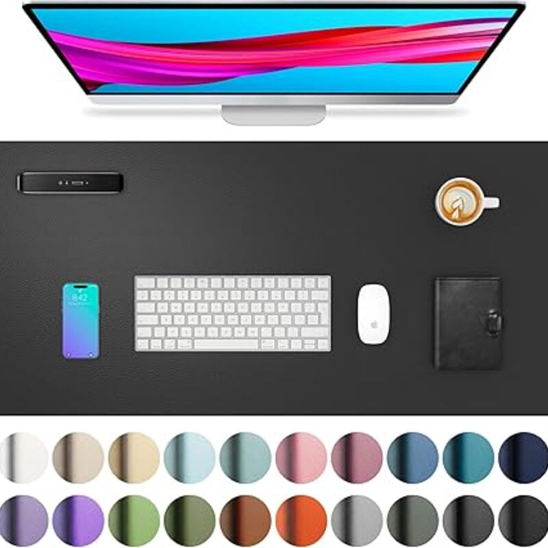 Aothia Leather Office Desk Pad Protector, Non-Slip PU