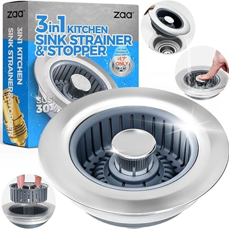Sink Drain Strainer - Sink Stopper Kitchen Drain, 3 in 1