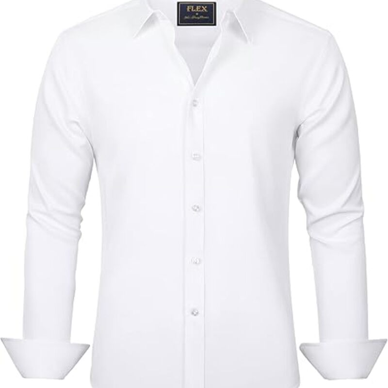 J.VER Men's Dress Shirts Solid Long Sleeve Stretch