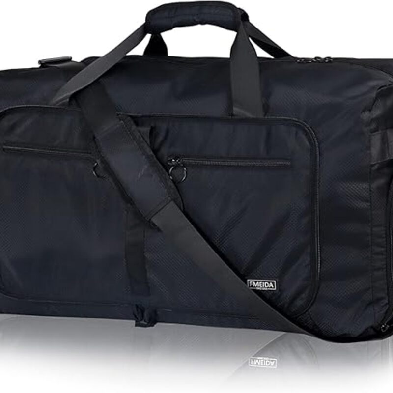 Fmeida 65L Duffle Bag with Shoes Compartment, Foldable