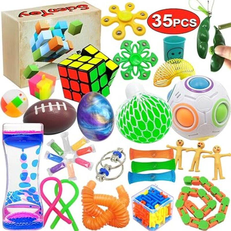 Scientoy Fidget Toy Set, 35 Pcs Sensory Toy for ADD, OCD,