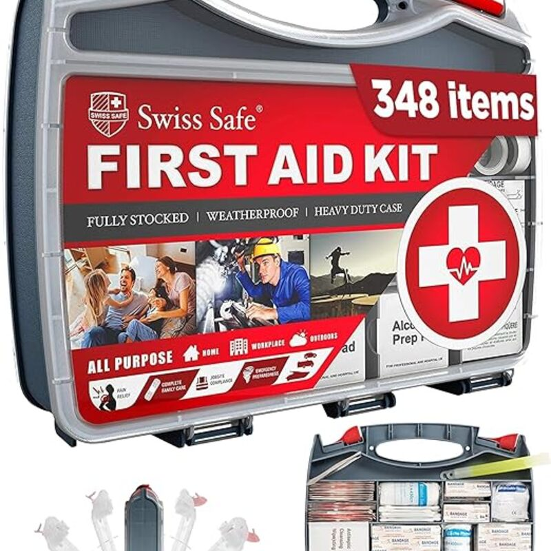 Swiss Safe 2-in-1 First Aid Kit for Car, Travel & Home,