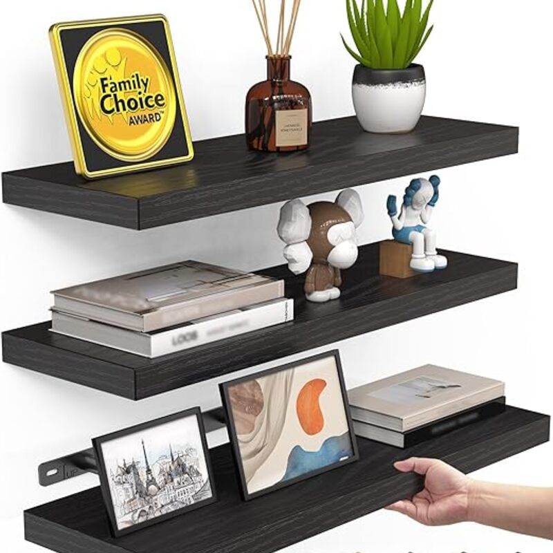 BAYKA Floating Shelves for Wall, Wall Mounted Rustic Wood