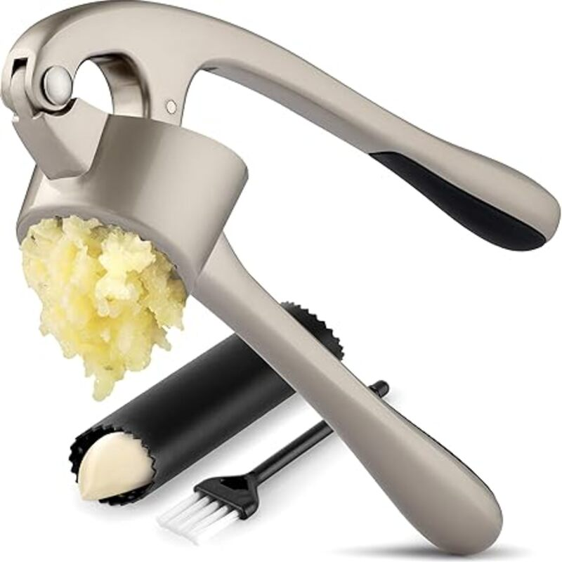 Zulay Kitchen Large Premium Garlic Press Set - Bigger Bowl
