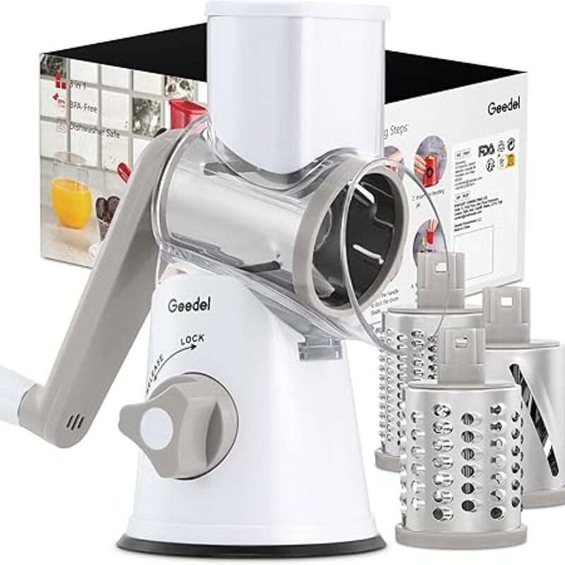 Geedel Rotary Cheese Grater, Kitchen Mandoline Vegetable