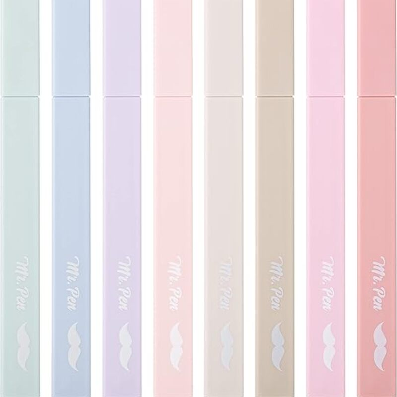 Mr. Pen- Aesthetic Highlighters, 8 Pcs, Chisel Tip, Muted