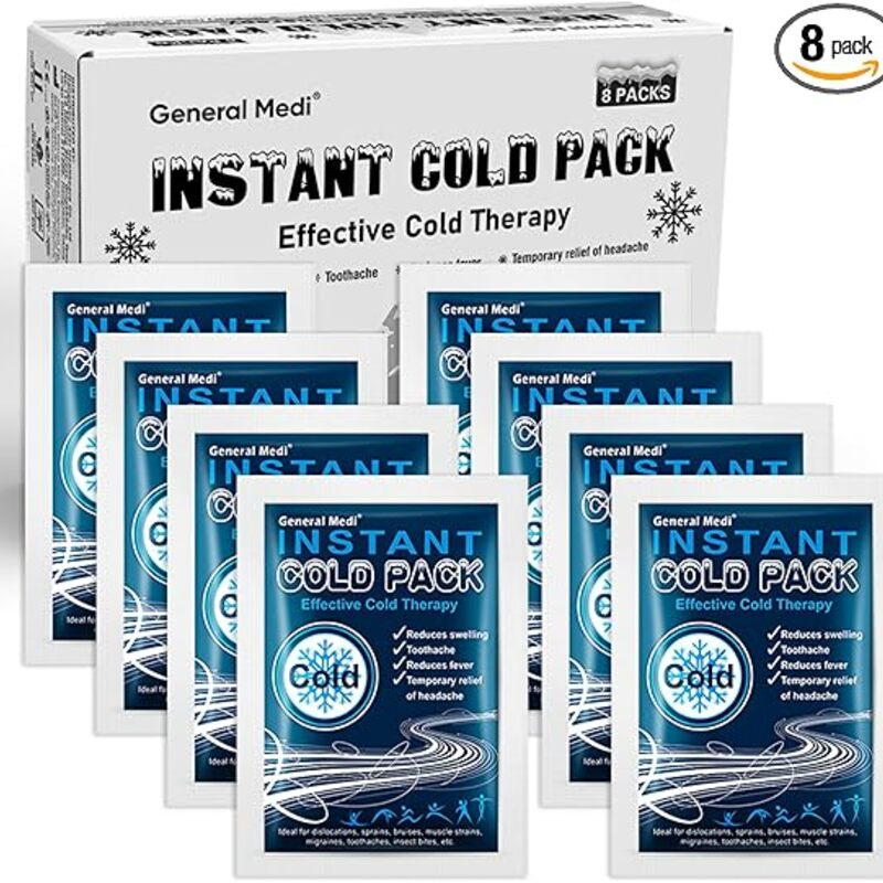 General Medi Instant Ice Cold Pack (4”x 5.5”) – 8 Packs