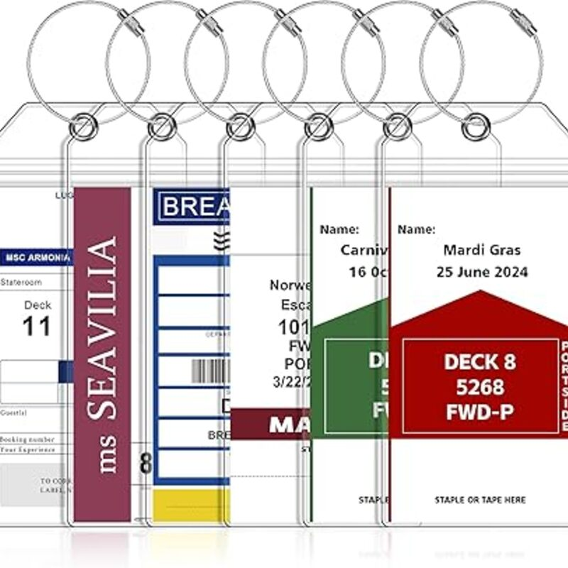 6 Pack Luggage Tags Travel Essentials & Cruise Essentials