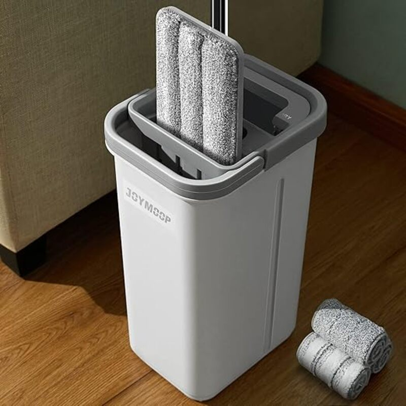 JOYMOOP Mop and Bucket with Wringer Set, Hands Free Flat