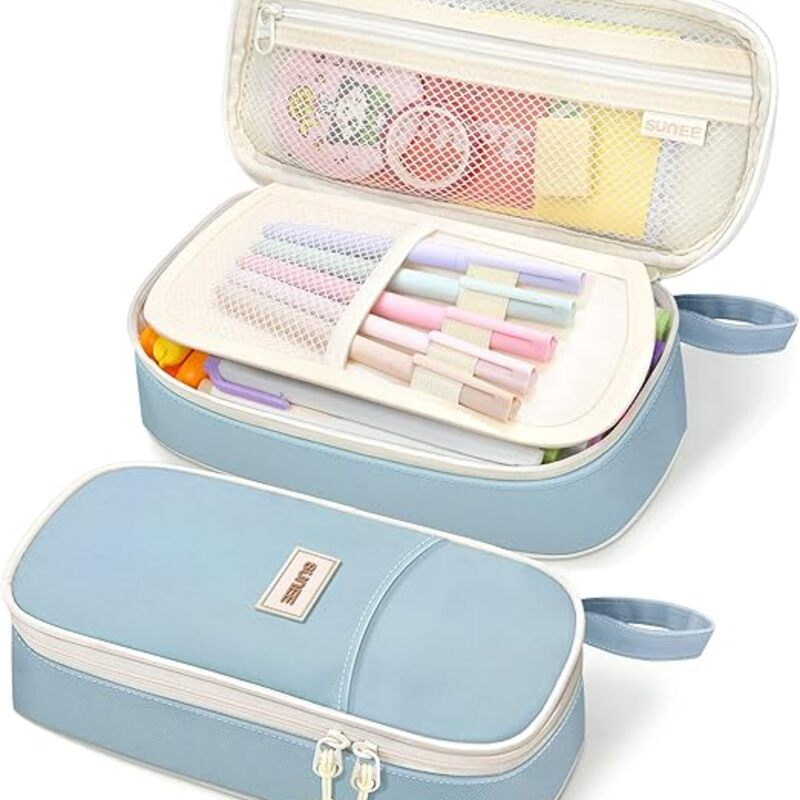 SUNEE Cute Pencil Case, Aesthetic Pen Pouch, Colored Large