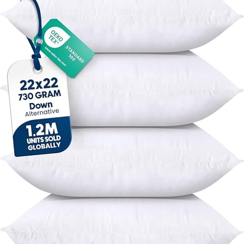 Utopia Bedding Throw Pillows (Set of 4, White) – 22 x 22