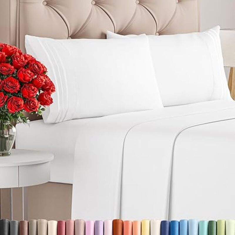 King Size 4 Piece Sheet Set - Comfy Breathable & Cooling Bed