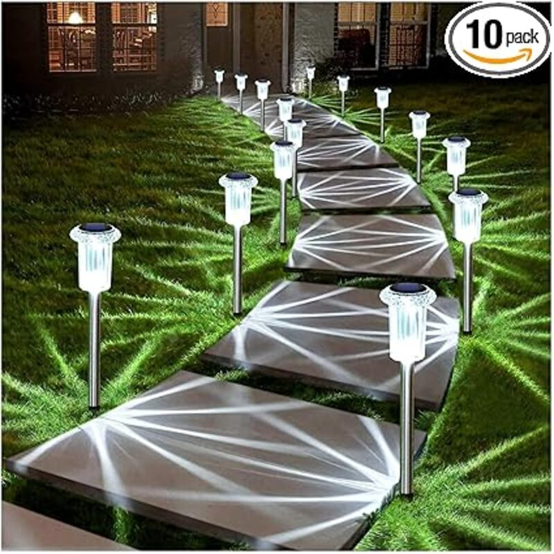 DenicMic Solar Lights Outdoor 10 Pack Waterproof 6000K