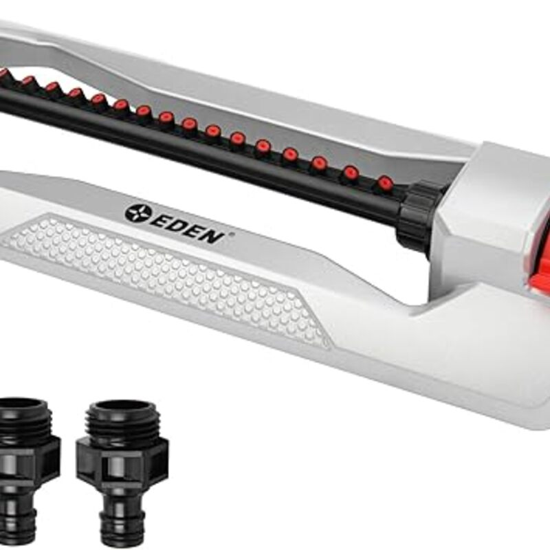 Eden 94110 Heavy Duty Metal Oscillating Sprinkler, Covers Up