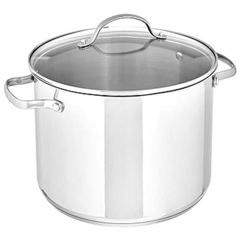 Amazon Basics Stainless Steel Stock Pot with Lid, 8 Quart,