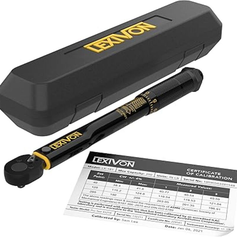 LEXIVON Inch Pound Torque Wrench 1/4-Inch Drive | 20~200