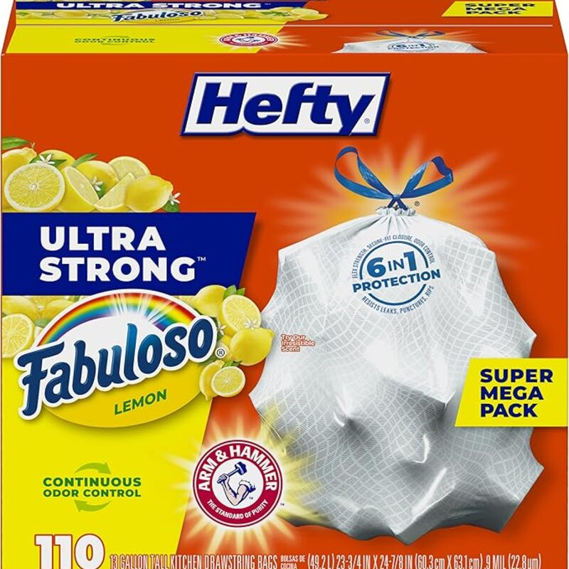 Hefty Ultra Strong 13 Gallon Trash Bags, Tall Kitchen