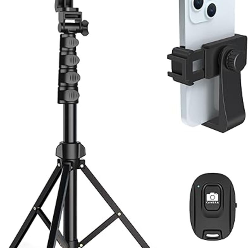 64” Tripod for Cell Phone & Camera, Phone Tripod with Remote