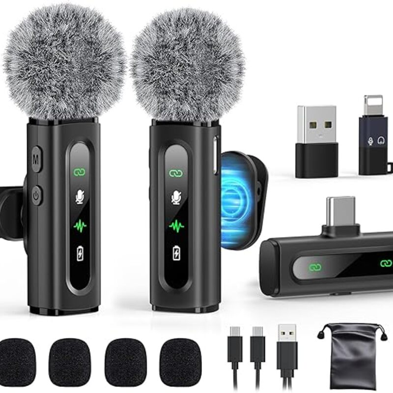 USB C Lavalier Microphone Wireless Mini Mic for Type-C
