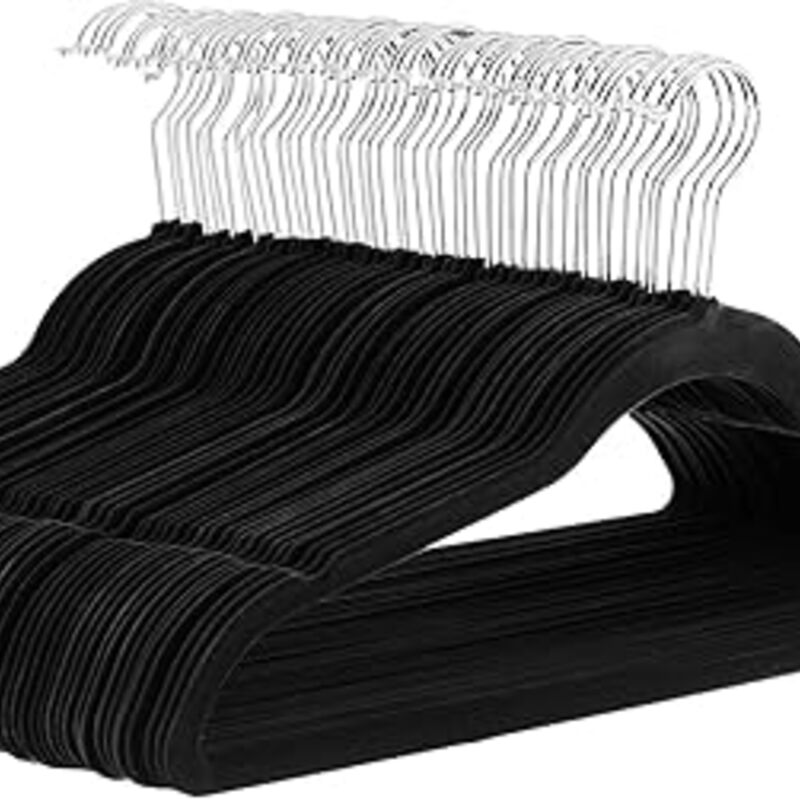 Amazon Basics Slim Velvet, Non-Slip Suit Clothes Hangers,