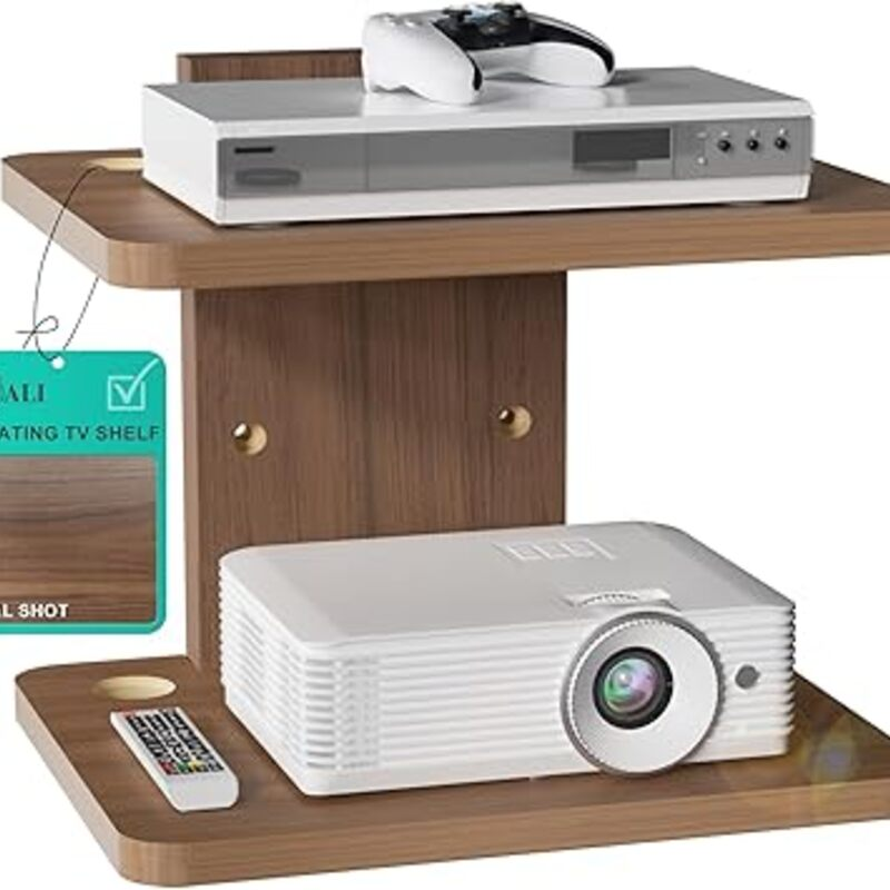WALI Floating TV Shelf, 2 Tier Projector Shelf for DVD