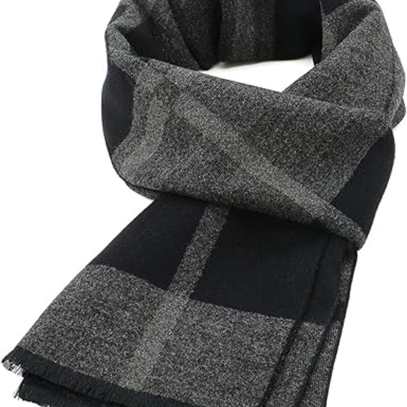 American Trends Mens Winter Warm Long Soft Scarf Plaid