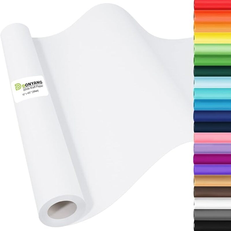 White Wrapping Paper Craft Paper Kraft Paper Roll 15" x